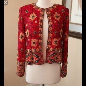 Adrianna Papell beaded 80’s vintage evening coat